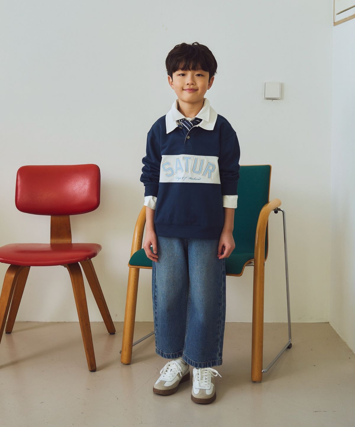 세터 키즈(SATUR KIDS) (K) 스트레이트 데님 팬츠 블루