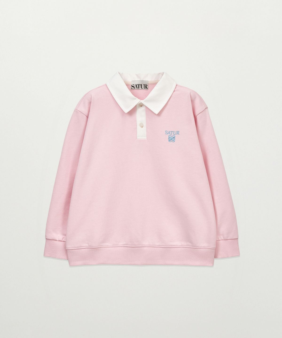 세터 키즈(SATUR KIDS) (K) 로고 칼라 스웨트셔츠 라이트 핑크