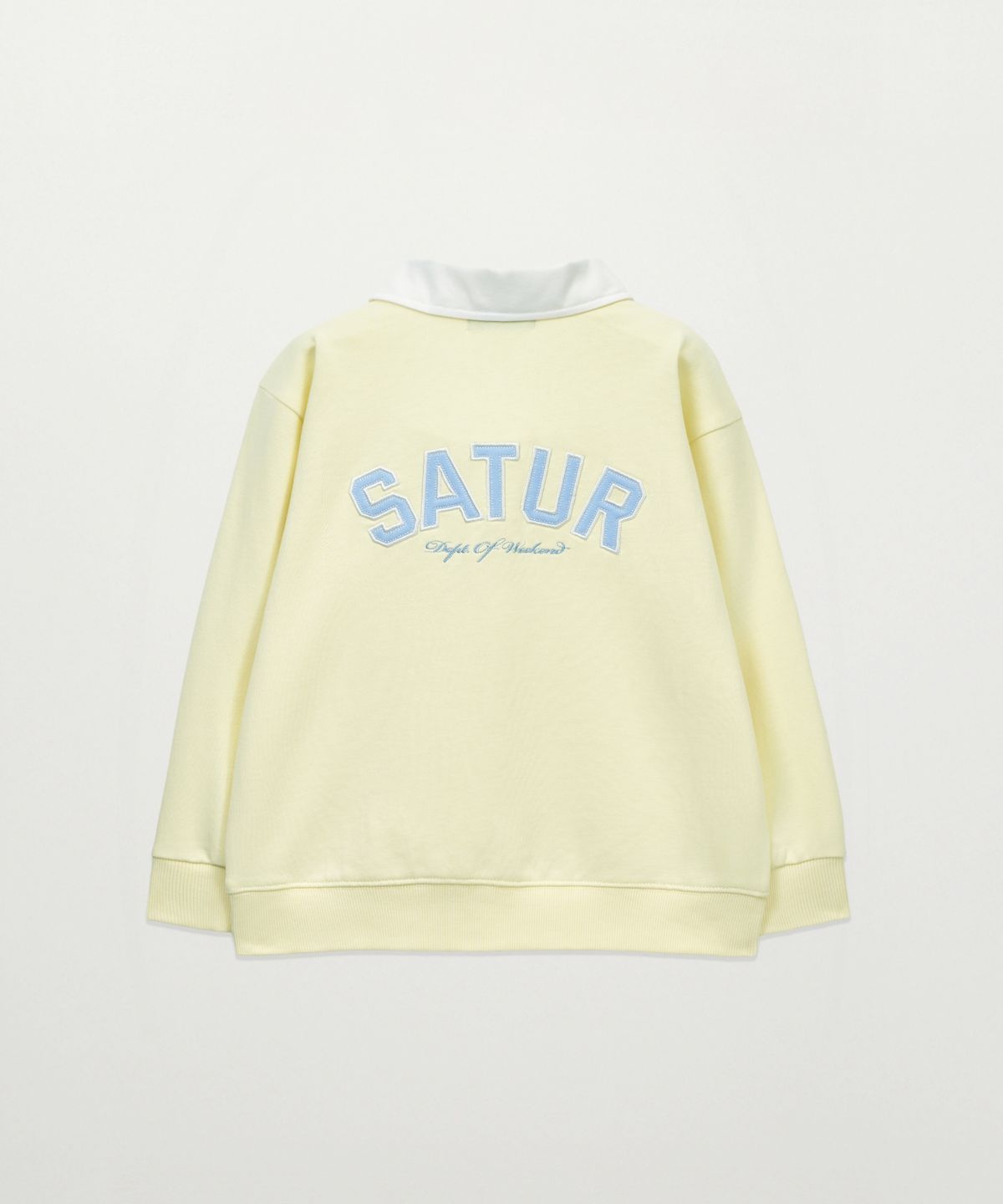 세터 키즈(SATUR KIDS) (K) 로고 칼라 스웨트셔츠 라이트 옐로우