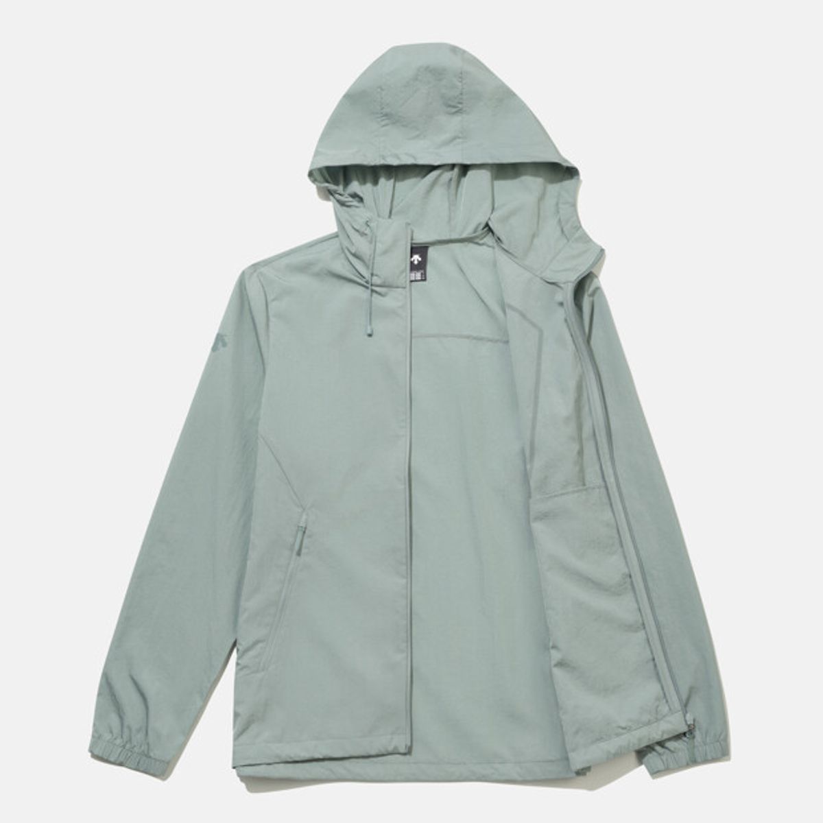 데상트(DESCENTE) 듀얼리스 패커블 후드형 바람막이 자켓 민트 SR121DWB21