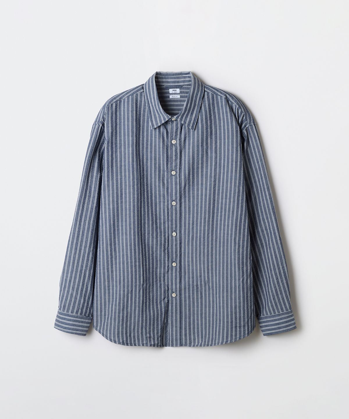 스파오(SPAO) [시어서커] 릴랙스핏 스트라이프 셔츠_SPYSG23C02