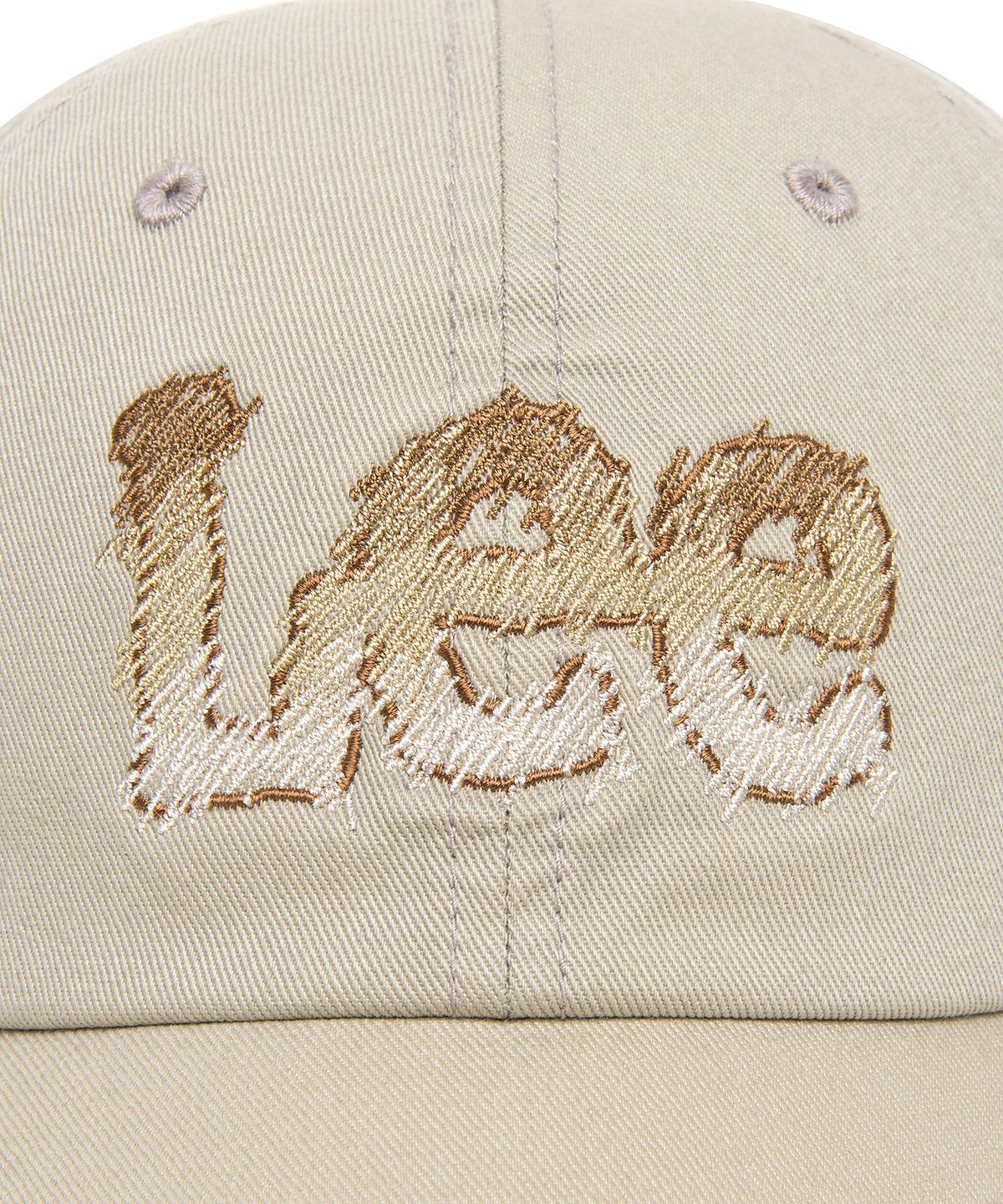 리(LEE) 드로잉 스티치 코튼볼캡 베이지