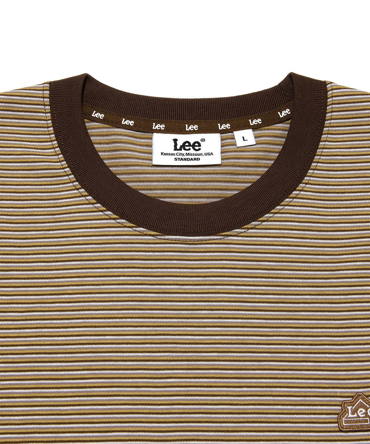 리(LEE) 스트라이프 긴팔 티셔츠 브라운