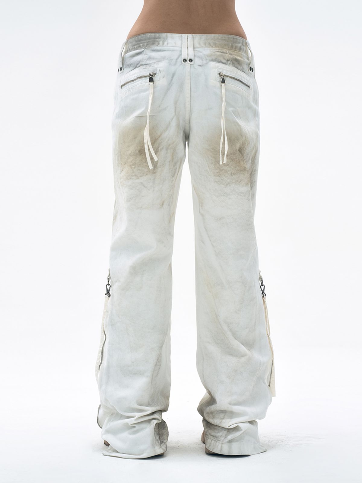 와이이이엘(YEEL) DIRTY WASHED ZIPPER PANTS WHITE