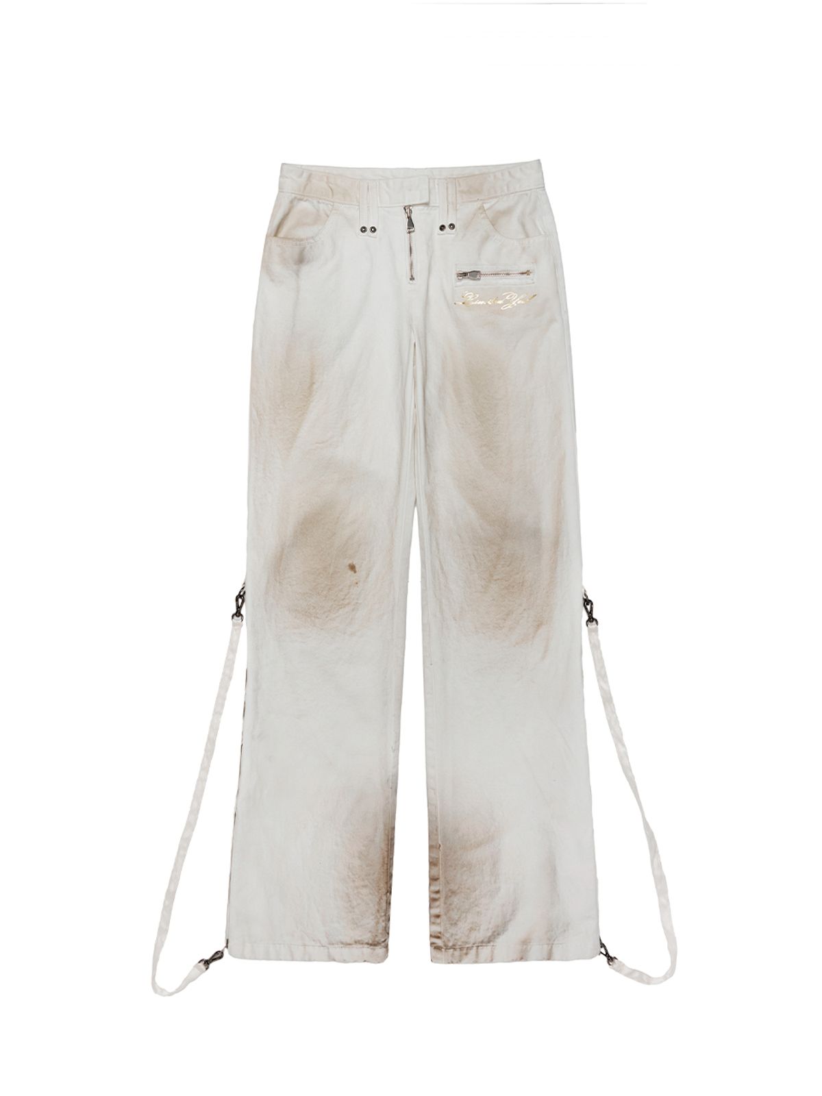 와이이이엘(YEEL) DIRTY WASHED ZIPPER PANTS WHITE