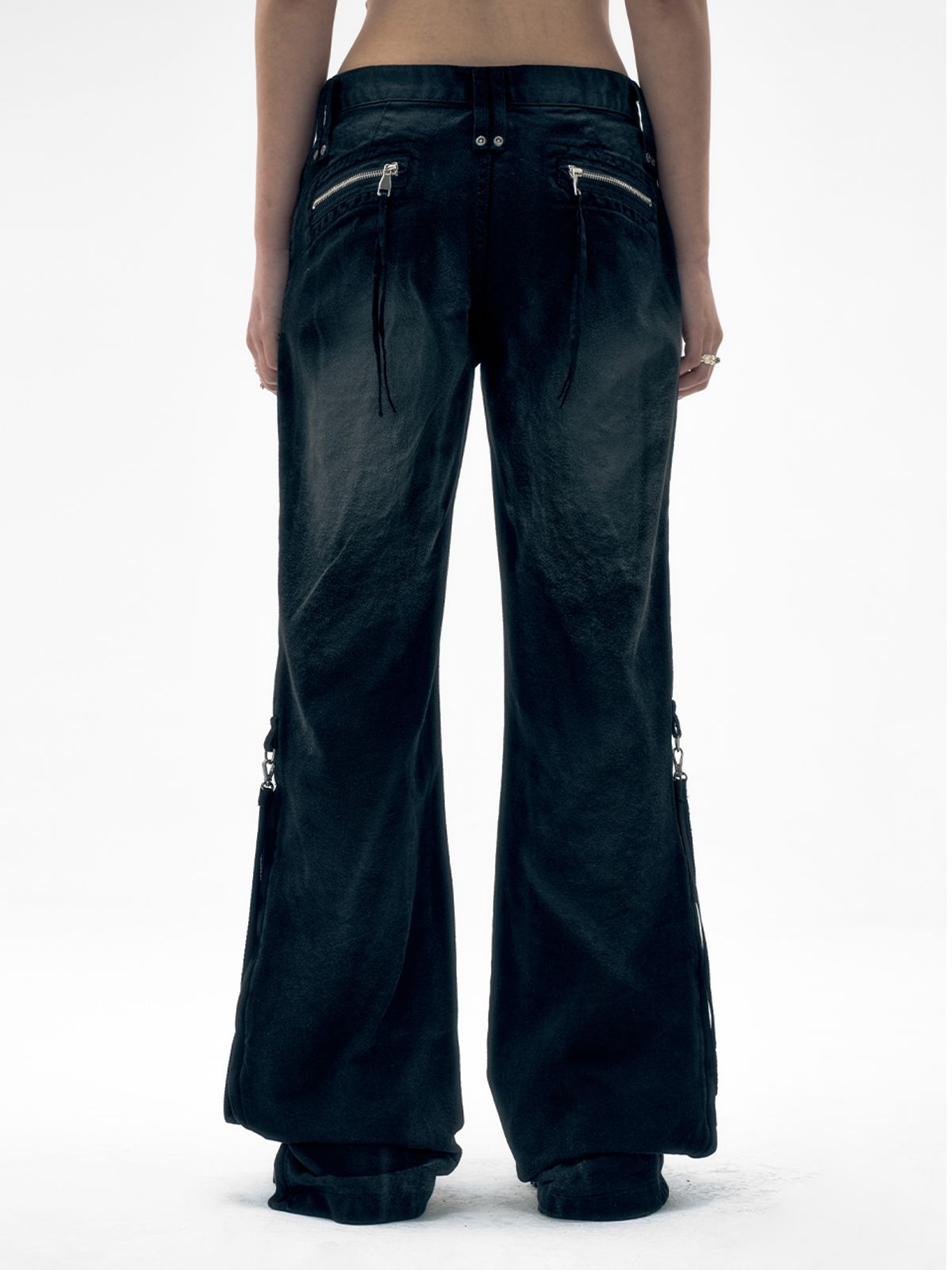 와이이이엘(YEEL) DIRTY WASHED ZIPPER PANTS BLACK