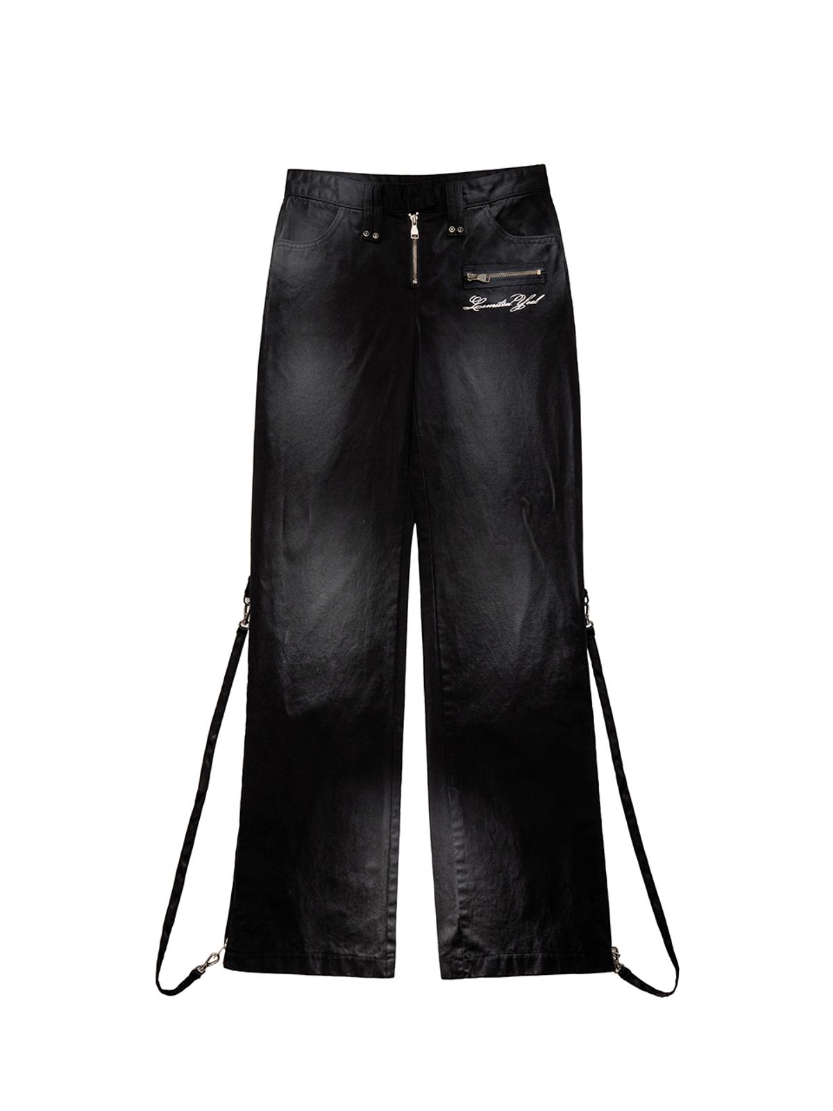 와이이이엘(YEEL) DIRTY WASHED ZIPPER PANTS BLACK