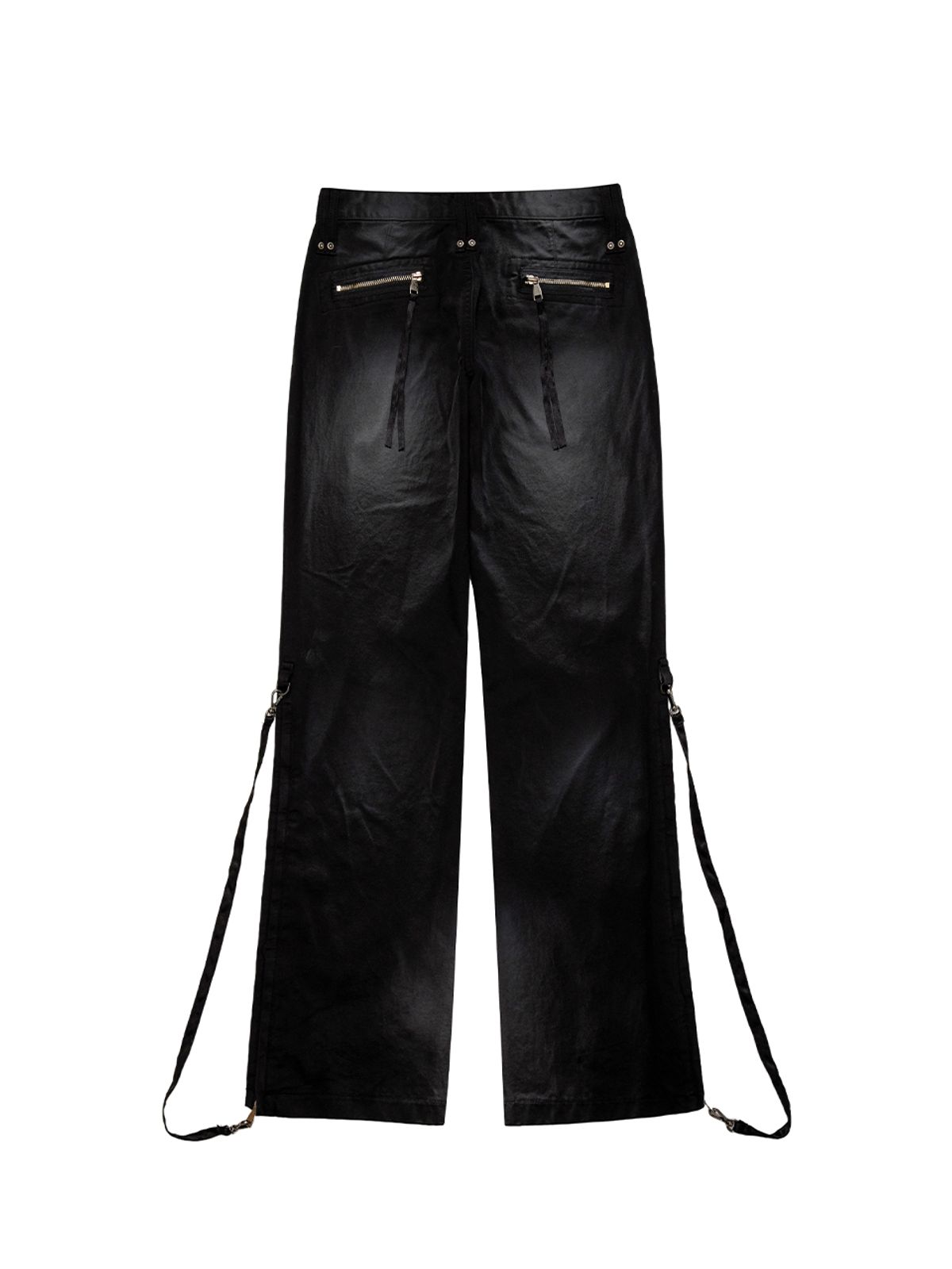 와이이이엘(YEEL) DIRTY WASHED ZIPPER PANTS BLACK