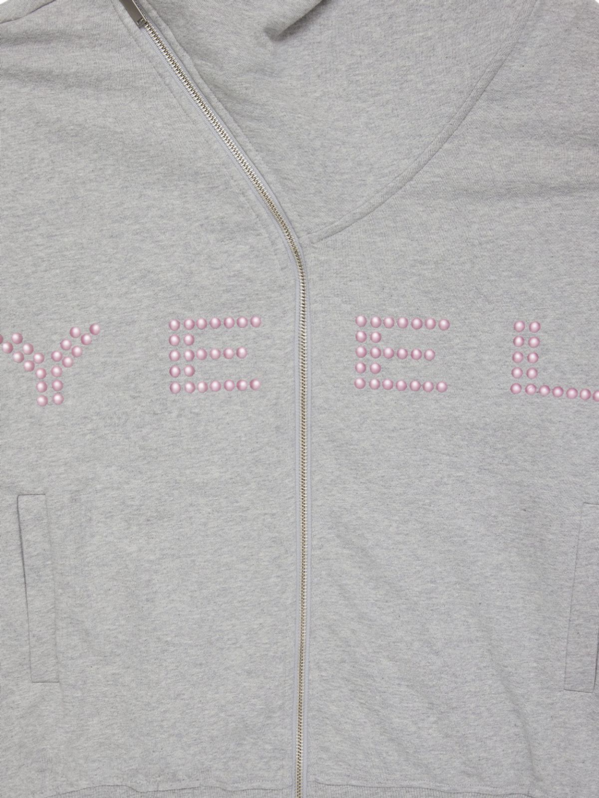 와이이이엘(YEEL) STUDDED Y ZIP-UP HOODIE GREY