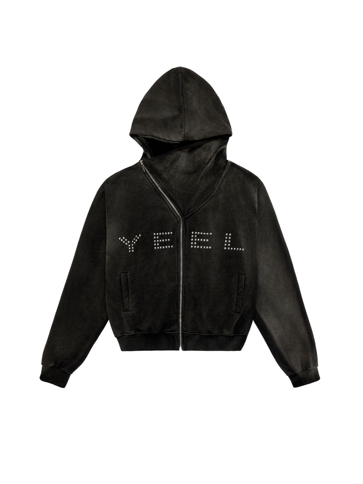 와이이이엘(YEEL) STUDDED Y ZIP-UP HOODIE BLACK