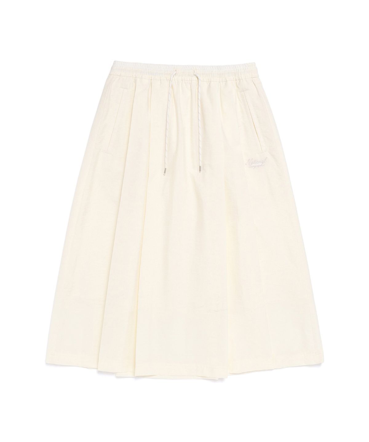 내셔널지오그래픽(NATIONALGEOGRAPHIC) N261WSK900 여성 코튼 A라인 플리츠 스커트 IVORY