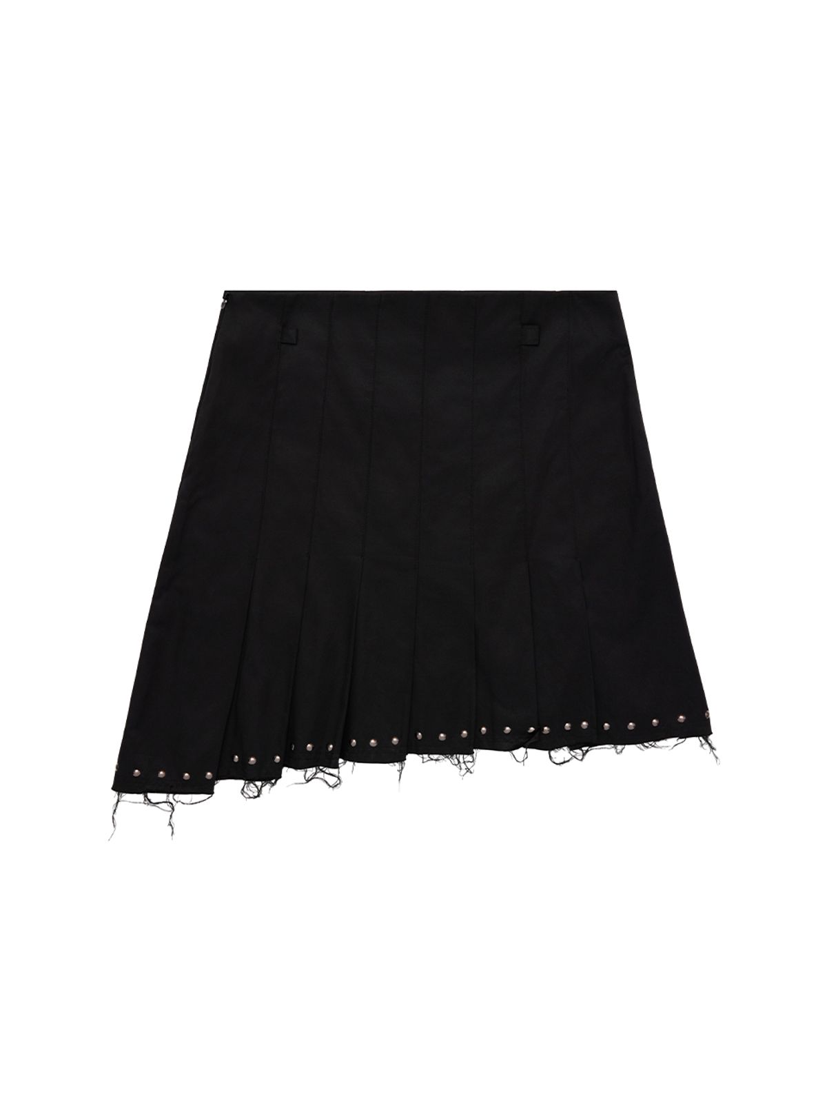 와이이이엘(YEEL) STUDDED PLEATED MIDI SKIRT BLACK