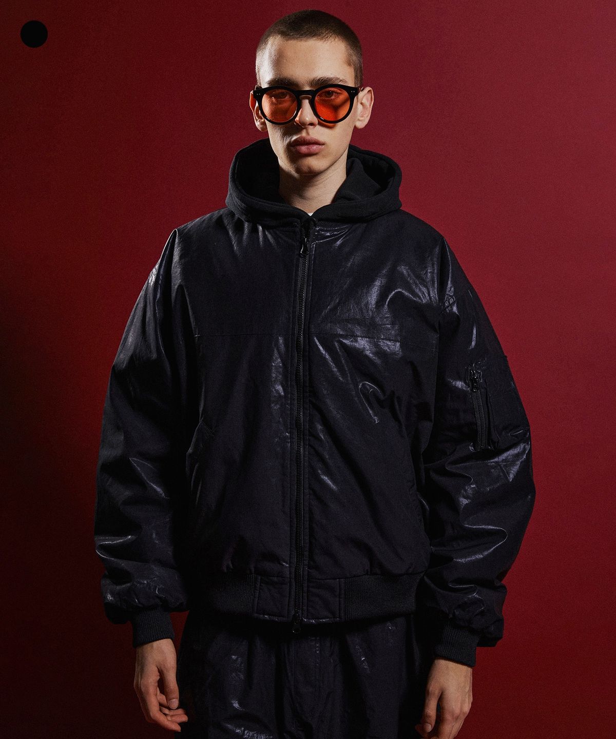 그루브라임(GROOVE RHYME) OIL COATING OVER MA-1 JACKET (LRQFCUA219M)