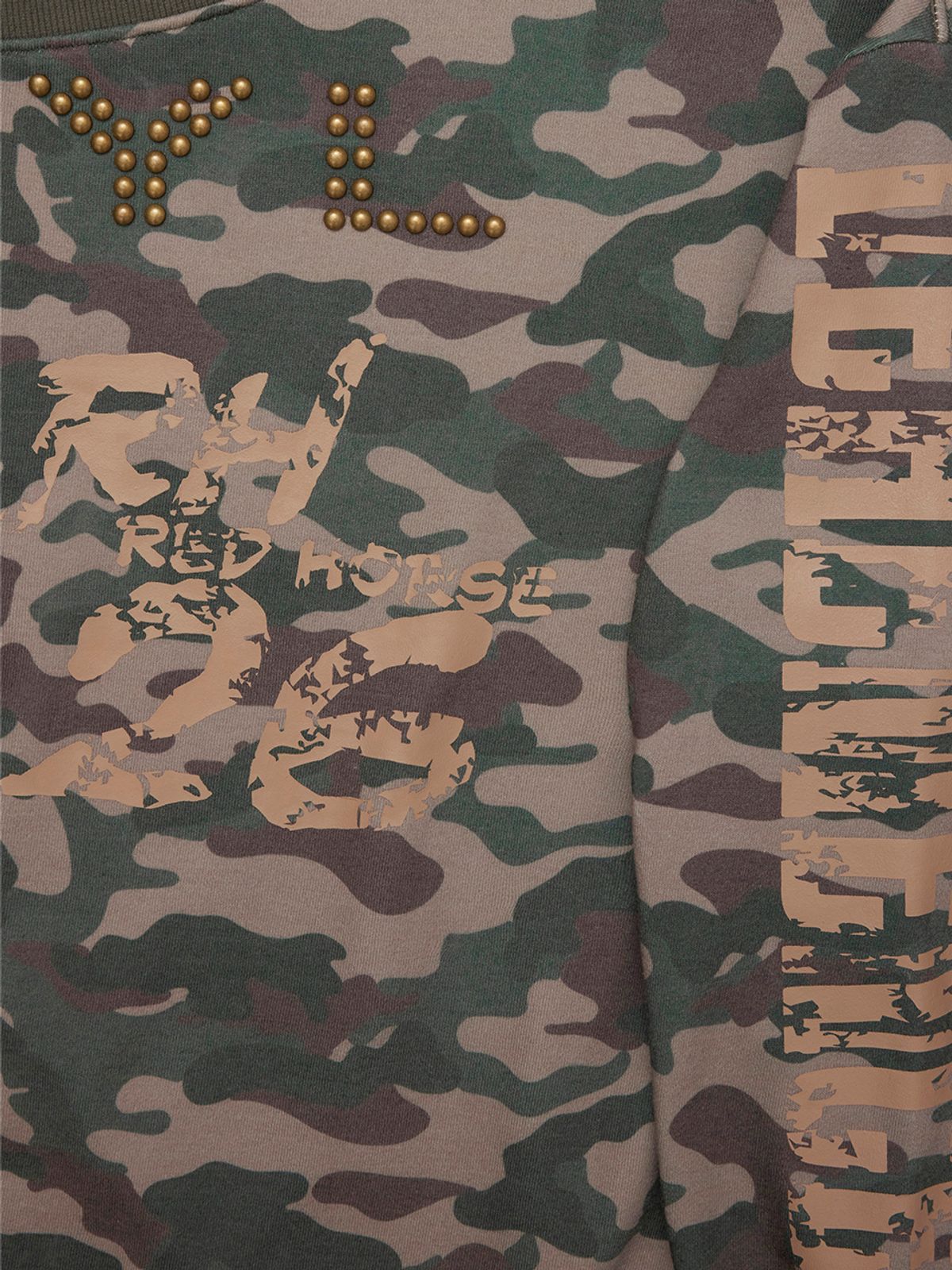 와이이이엘(YEEL) YL STUDDED OFF-SHOULDER SWEATSHIRT CAMO BEIGE