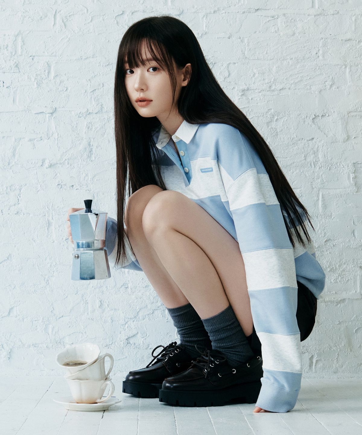 커버낫 우먼(COVERNAT WOMAN) 우먼 럭비 맨투맨 버터