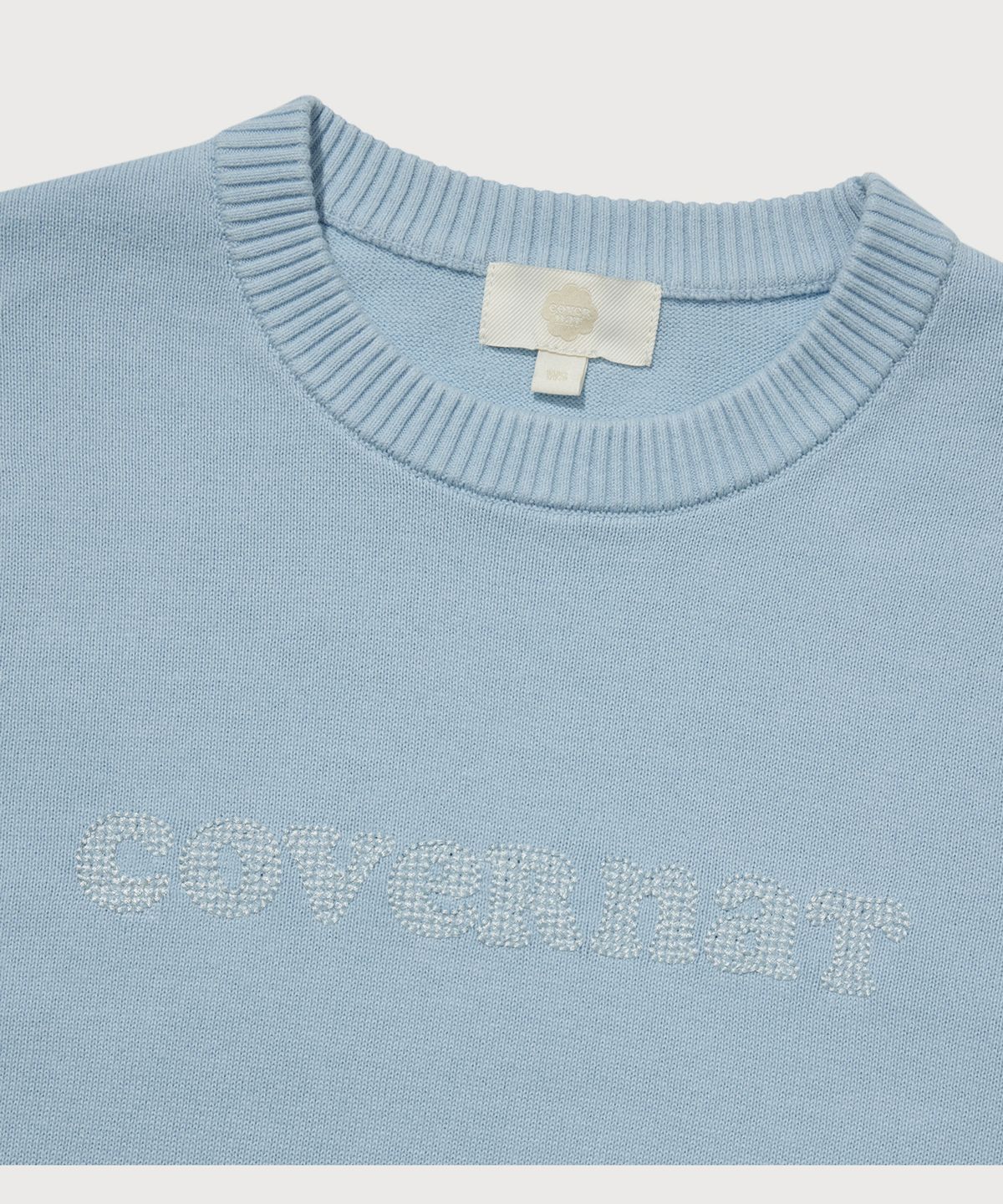 커버낫 우먼(COVERNAT WOMAN) 우먼 쿠퍼로고 니트 스카이블루