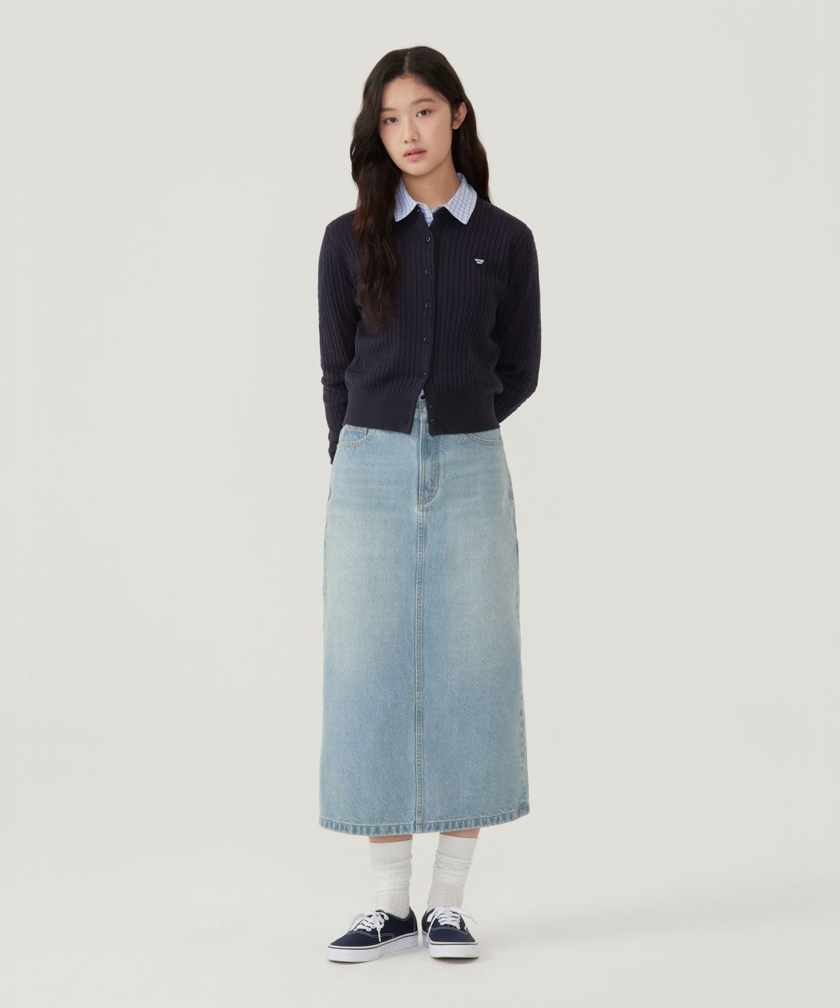 커버낫 우먼(COVERNAT WOMAN) 우먼 클로버하트 케이블 가디건 그린