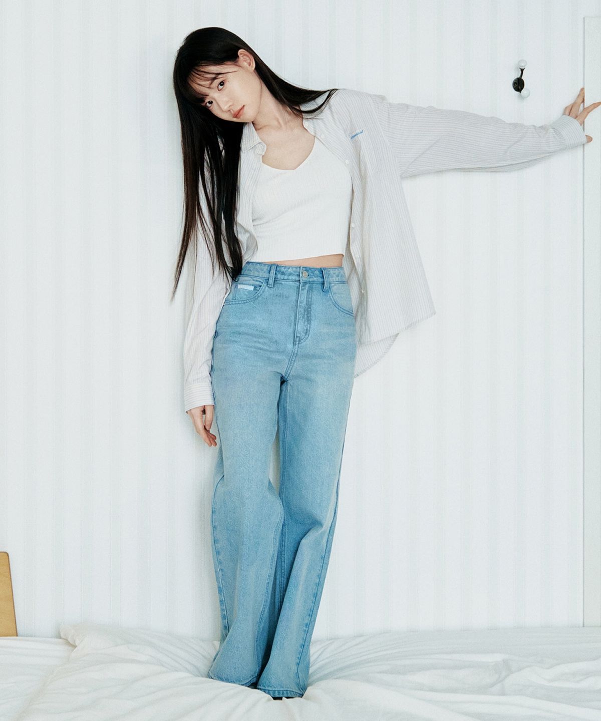 커버낫 우먼(COVERNAT WOMAN) 우먼 스트레이트 데님 팬츠 블루