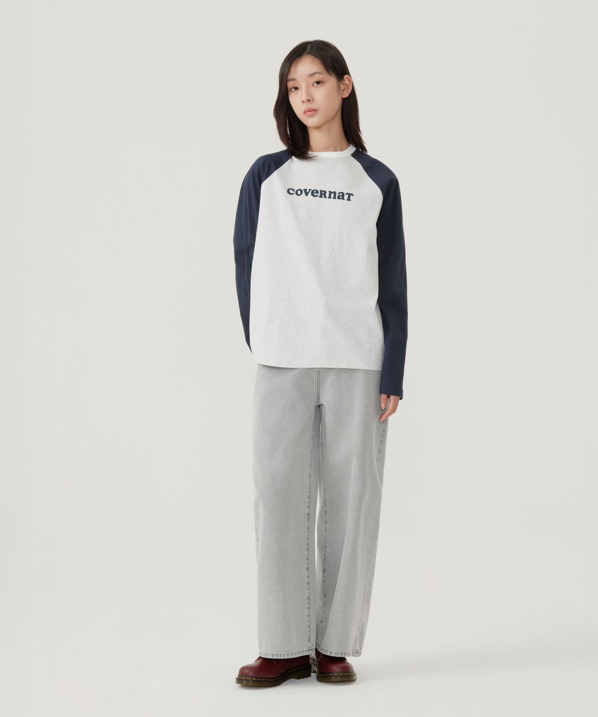 커버낫 우먼(COVERNAT WOMAN) 우먼 와이드 데님 팬츠 라이트그레이