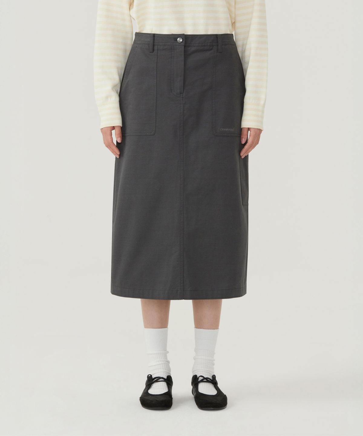 커버낫 우먼(COVERNAT WOMAN) 우먼 퍼티그 스커트 차콜