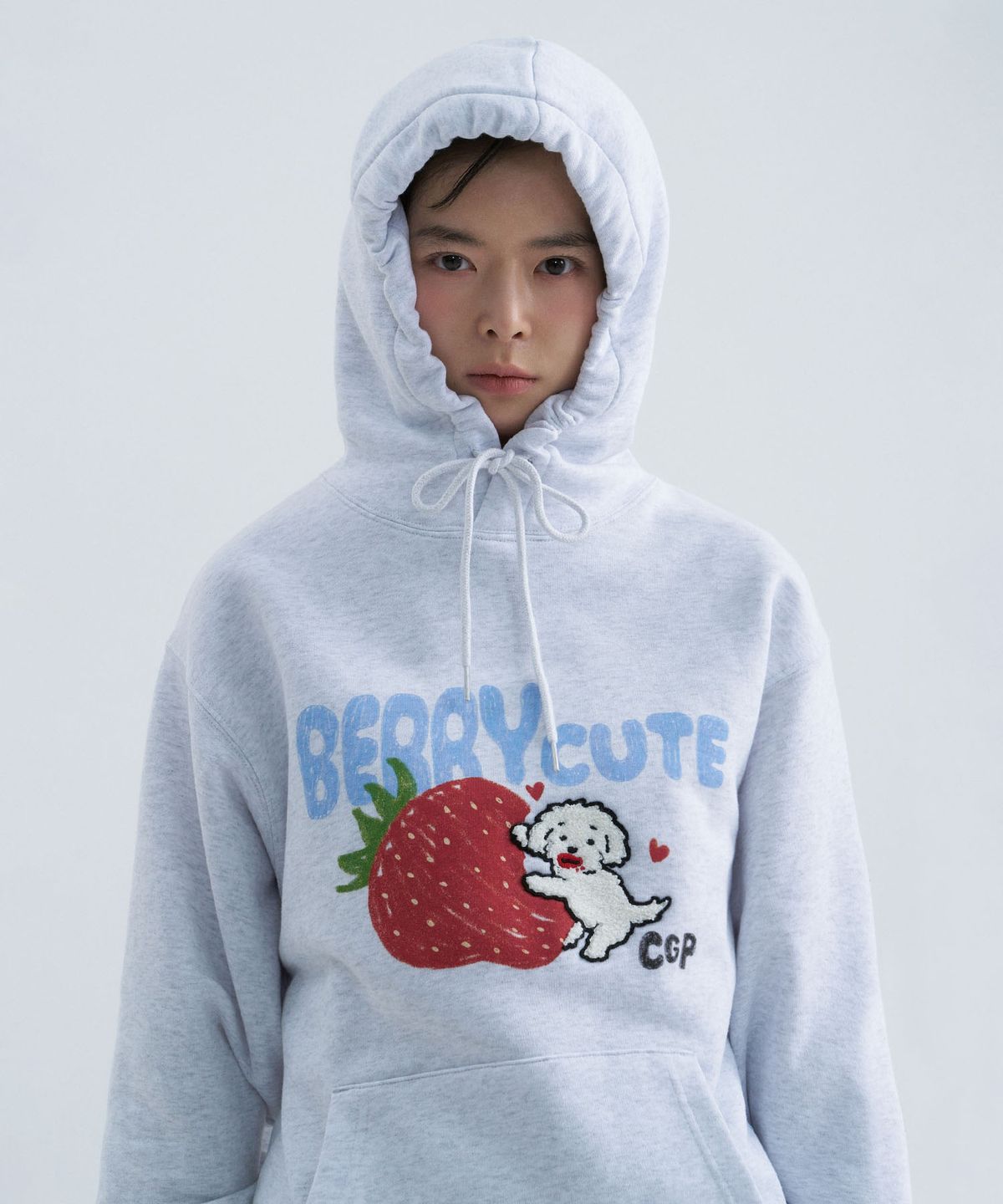 코드그라피(CGP) BERRY CUTE 후디-멜란지 그레이
