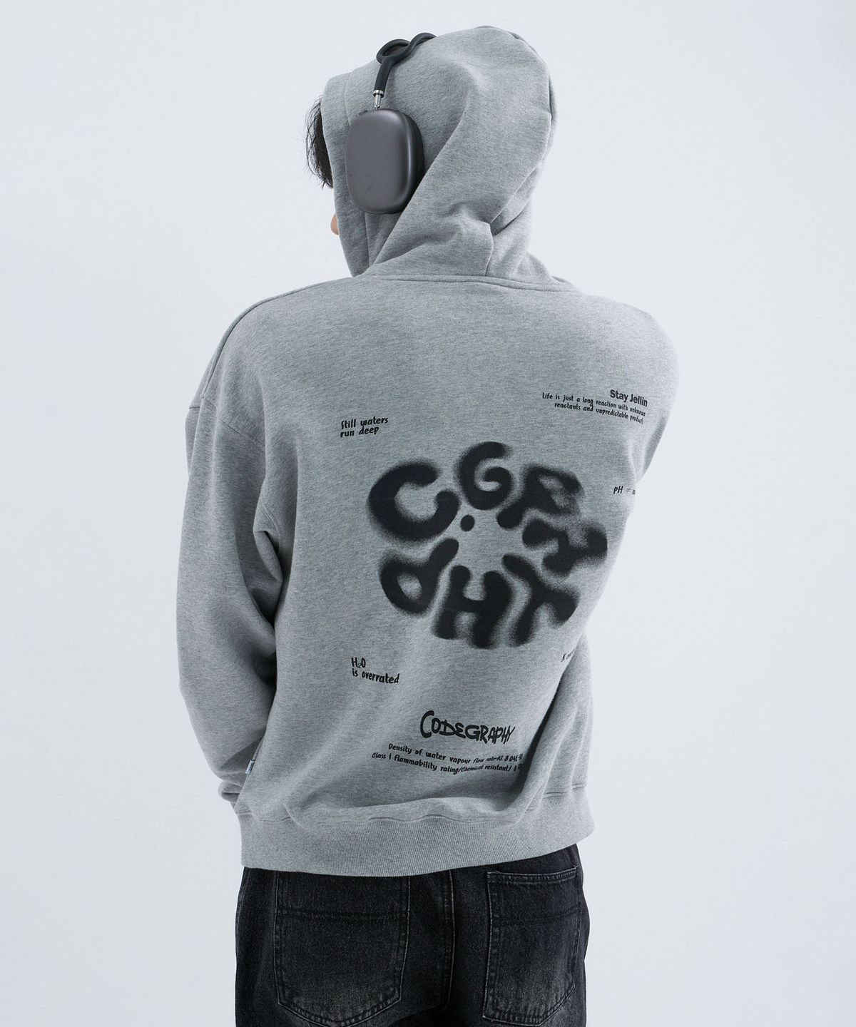 코드그라피(CGP) 라운드 C.GRAPHY 후디-다크 그레이