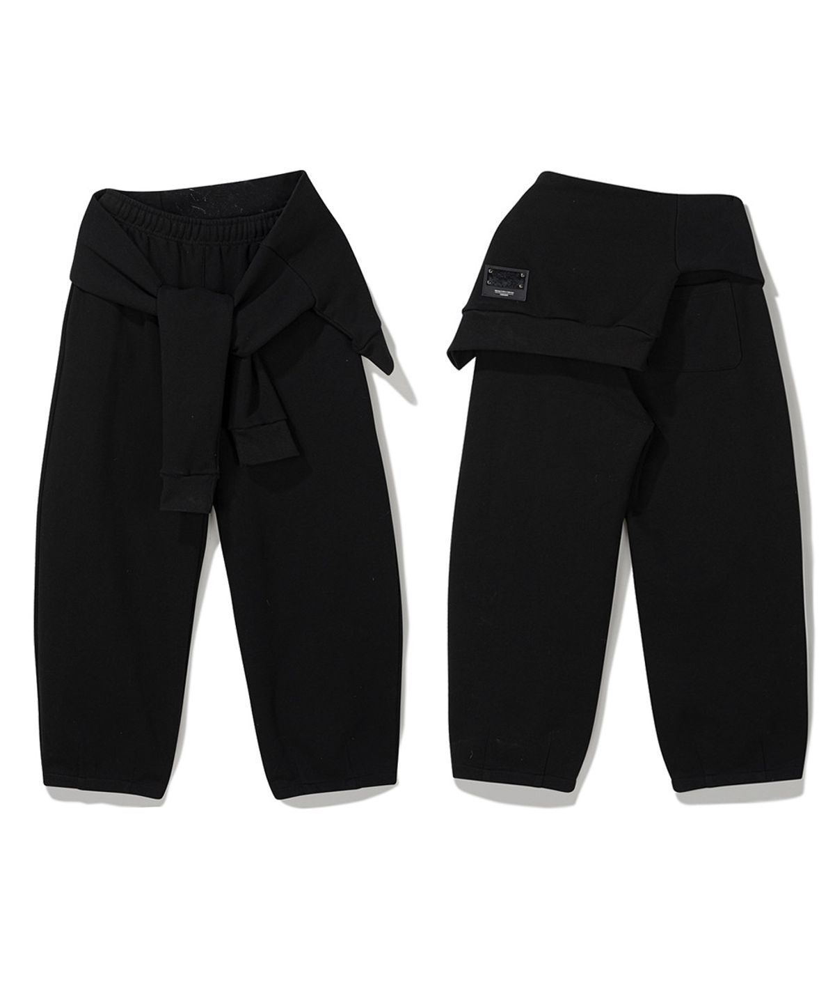 오도어(ODOR) Tie pants - Black