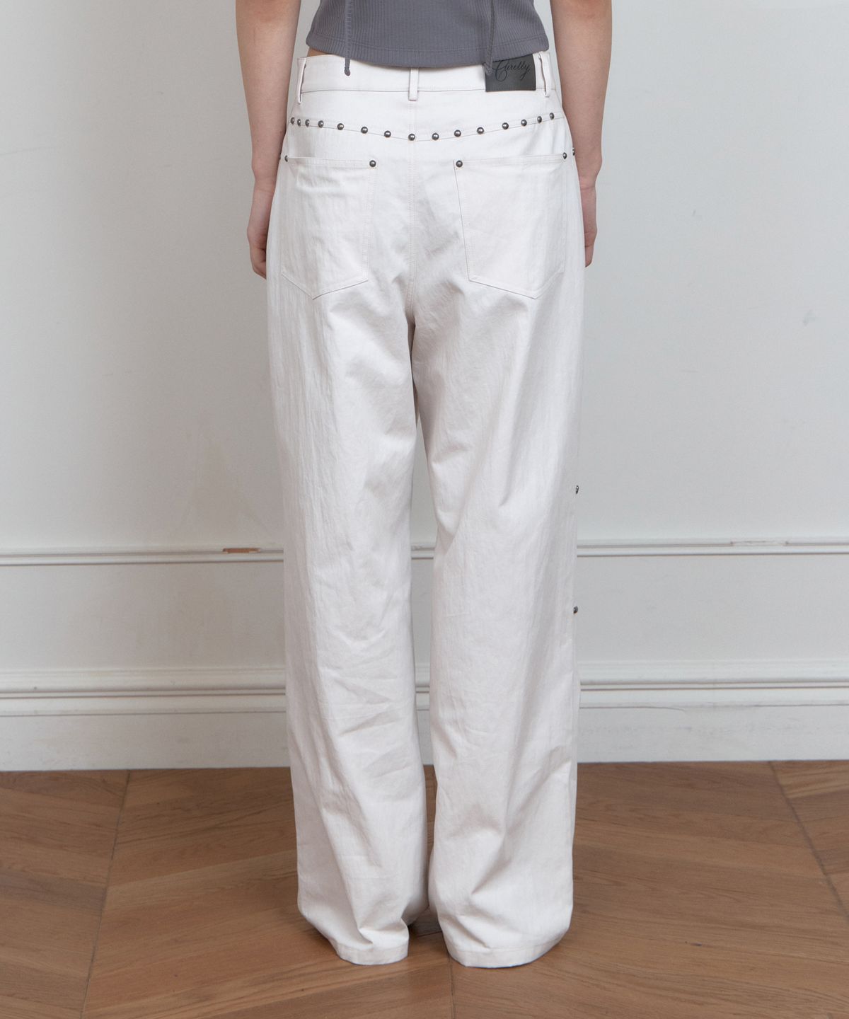 큐리티(CURETTY) C STUDDED WIDE CHINO PANTS_IVORY