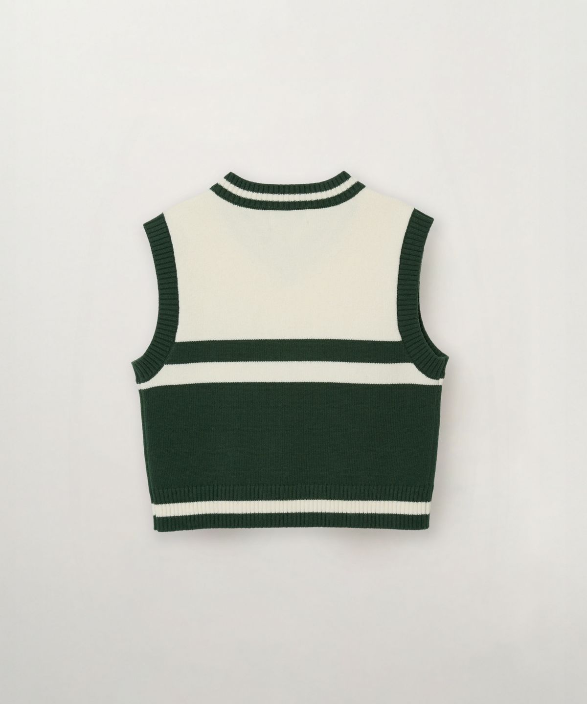 세터 키즈(SATUR KIDS) (K) 컬러 블록 브이넥 베스트 딥 그린
