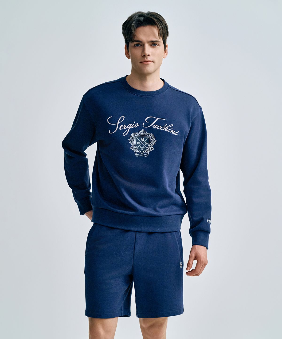 세르지오 타키니(SERGIO TACCHINI) U 쿠쉬라이트 프렌치 클래식 맨투맨 (Navy)