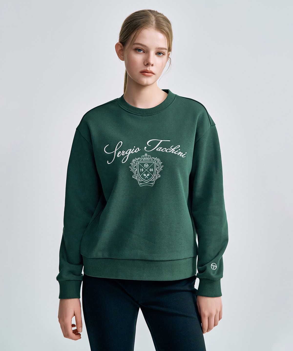 세르지오 타키니(SERGIO TACCHINI) U 쿠쉬라이트 프렌치 클래식 맨투맨 (D.Green)