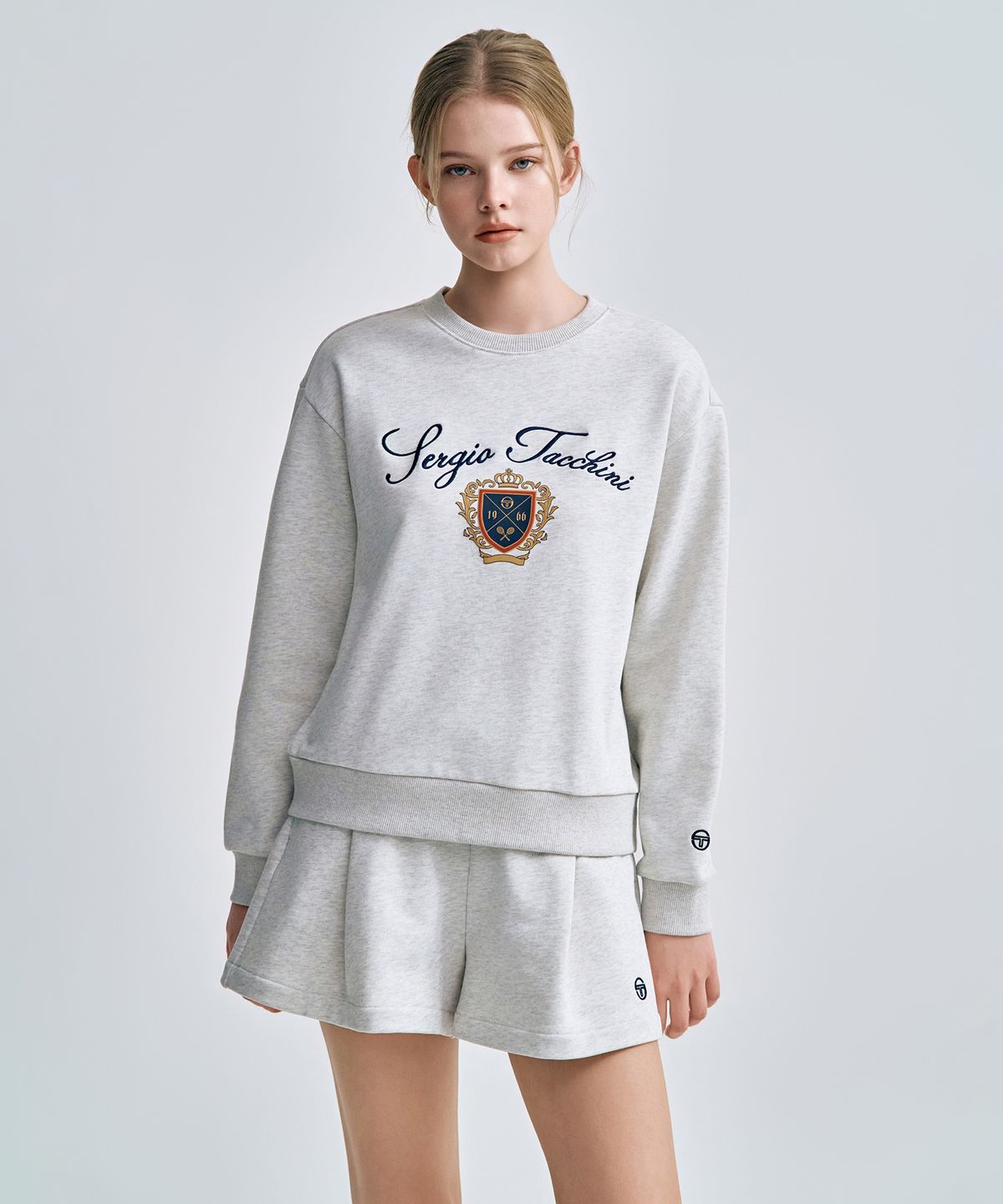 세르지오 타키니(SERGIO TACCHINI) U 쿠쉬라이트 프렌치 클래식 맨투맨 (Mg.Cream)