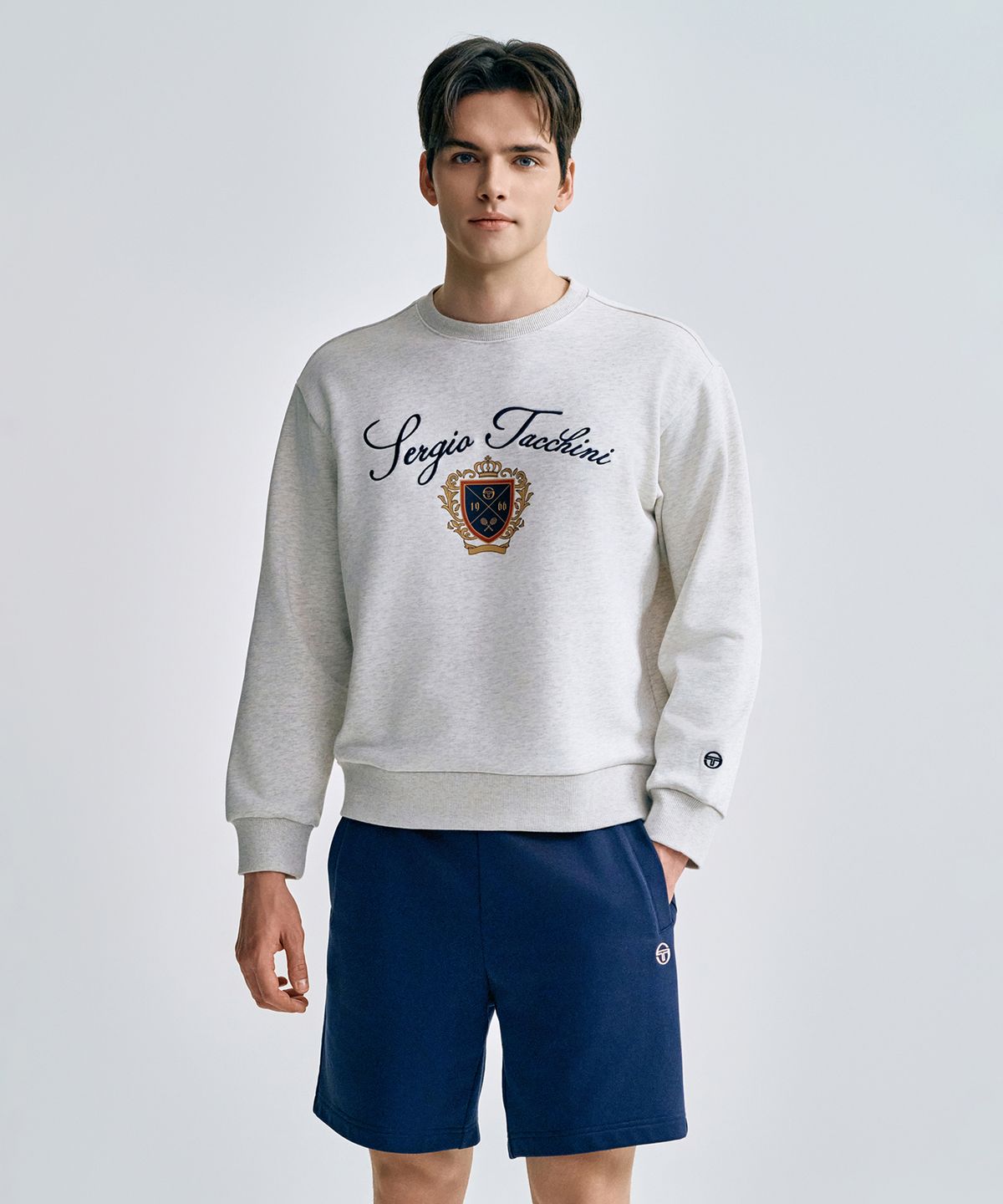 세르지오 타키니(SERGIO TACCHINI) U 쿠쉬라이트 프렌치 클래식 맨투맨 (Mg.Cream)