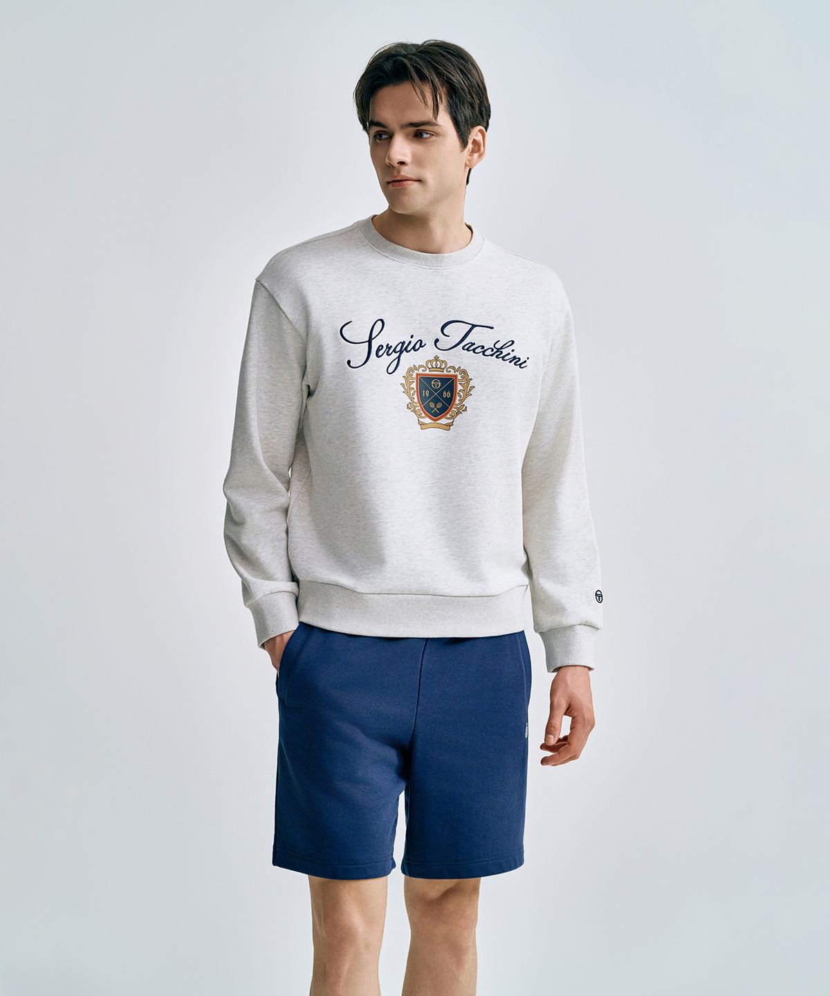 세르지오 타키니(SERGIO TACCHINI) U 쿠쉬라이트 프렌치 클래식 맨투맨 (Mg.Cream)