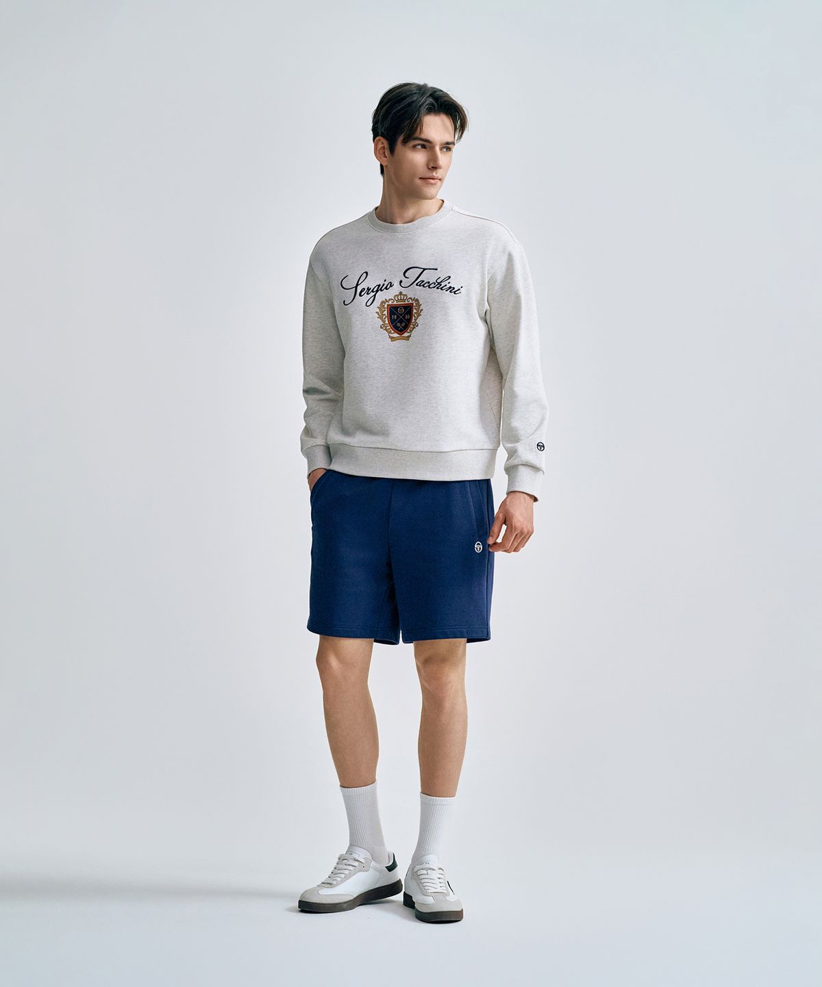 세르지오 타키니(SERGIO TACCHINI) U 쿠쉬라이트 프렌치 클래식 맨투맨 (Mg.Cream)