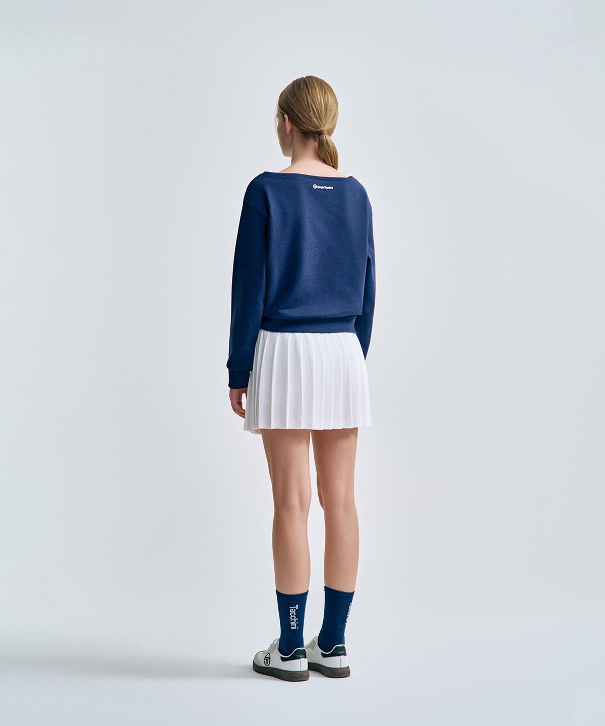 세르지오 타키니(SERGIO TACCHINI) W 쿠쉬라이트 프렌치 보트넥 맨투맨 (Navy)