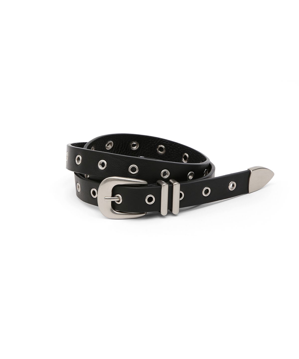 언더컨트롤 스튜디오(UNDERCONTROL STUDIO) 아일렛 소가죽 롱 벨트 LONG WESTERN BELT / EYELET / BLACK