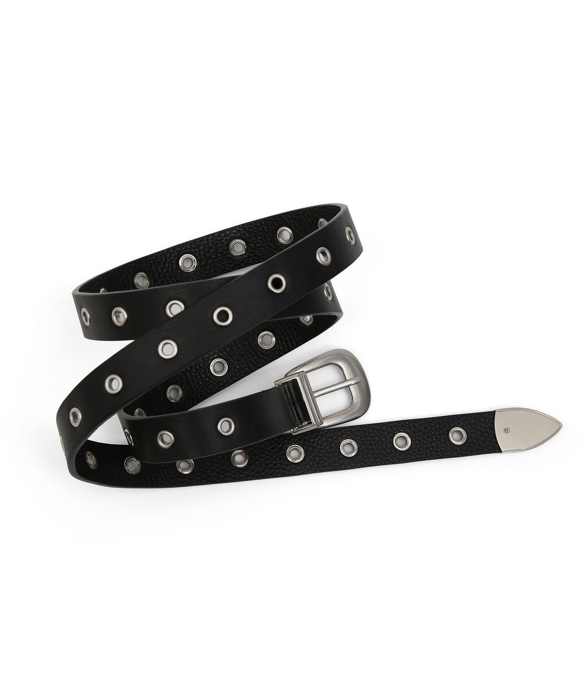 언더컨트롤 스튜디오(UNDERCONTROL STUDIO) 아일렛 소가죽 롱 벨트 LONG WESTERN BELT / EYELET / BLACK