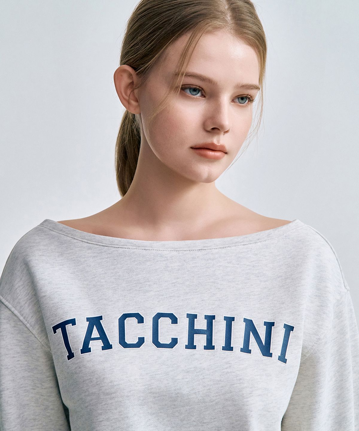 세르지오 타키니(SERGIO TACCHINI) W 쿠쉬라이트 프렌치 보트넥 맨투맨 (Mg.Cream)