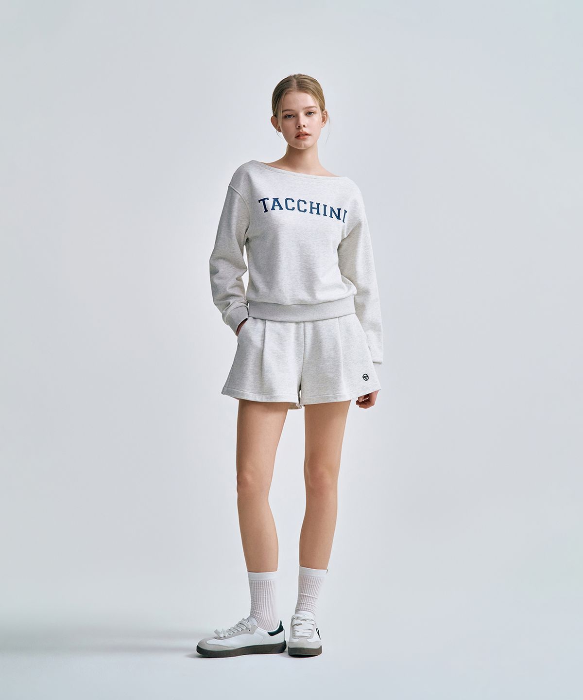 세르지오 타키니(SERGIO TACCHINI) W 쿠쉬라이트 프렌치 보트넥 맨투맨 (Mg.Cream)