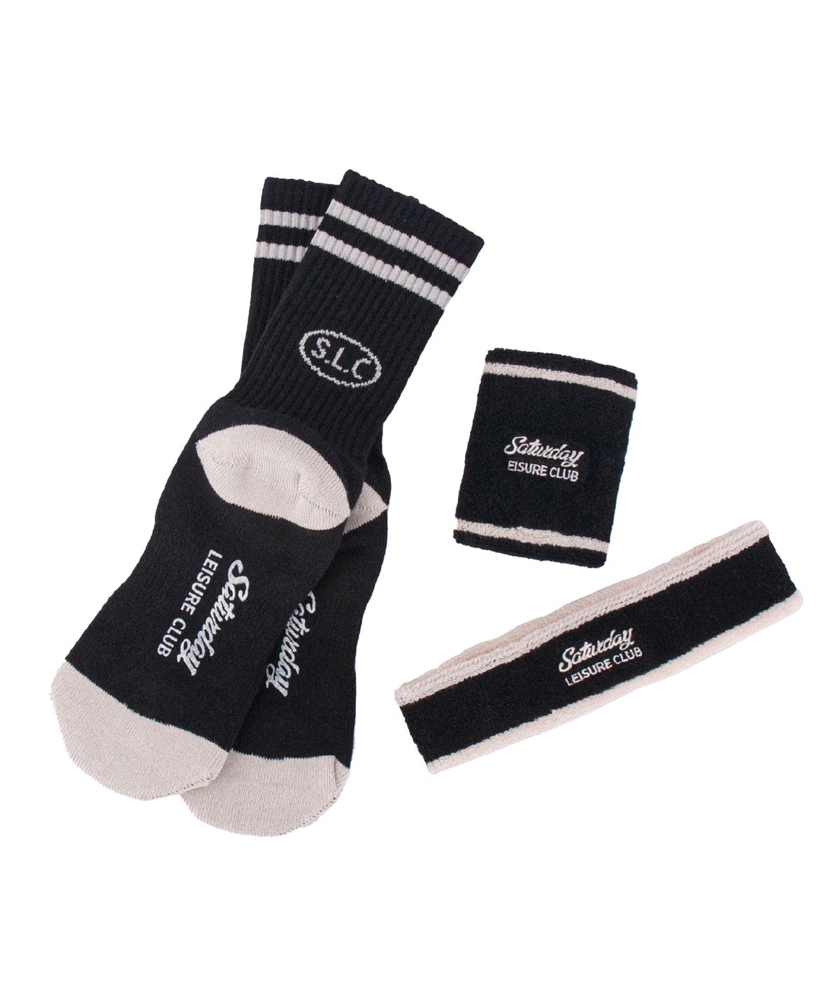 세러데이 레저 클럽(SATURDAY LEISURE CLUB) Leisure Headband - Black &Ivory