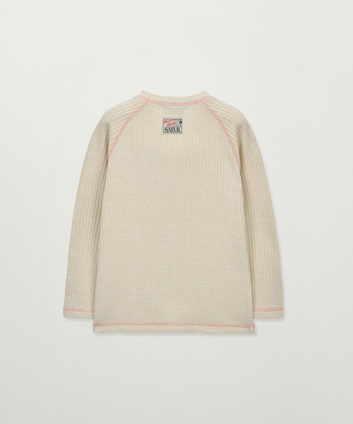 세터 키즈(SATUR KIDS) (K) 와플 헨리넥 티셔츠 크림