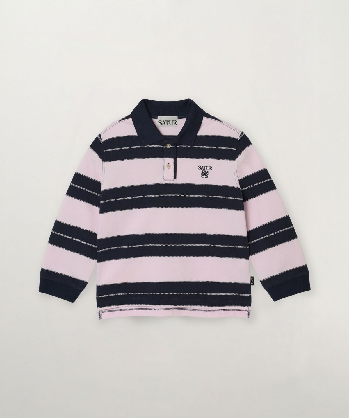 세터 키즈(SATUR KIDS) (K) 아페로 스트라이프 피케 롱 슬리브 핑크