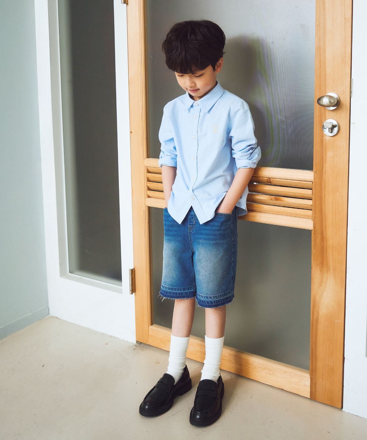 세터 키즈(SATUR KIDS) (K) 로렌 옥스포드 셔츠 스카이 블루