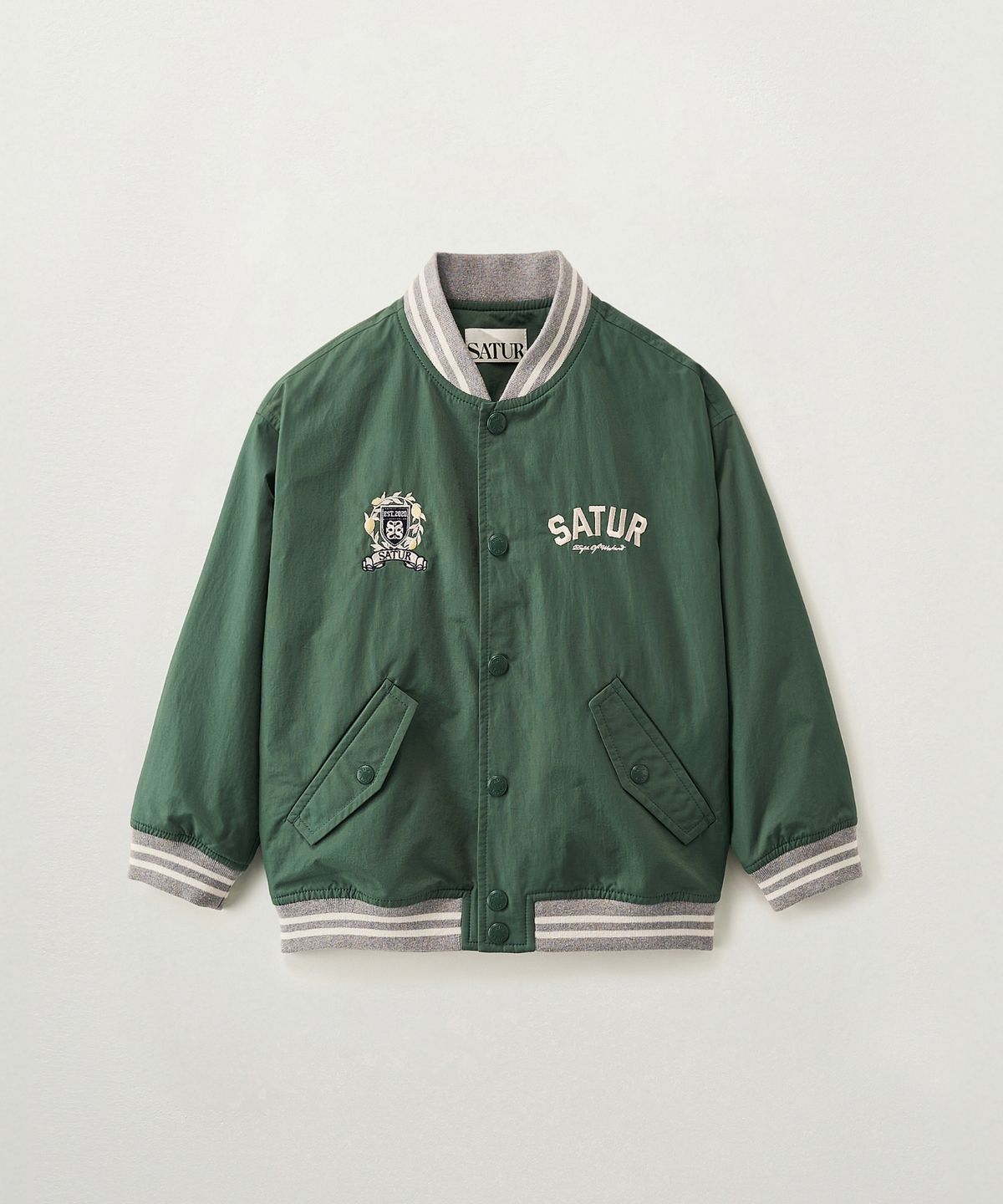 세터 키즈(SATUR KIDS) (K) 나일론 바시티 자켓 그린