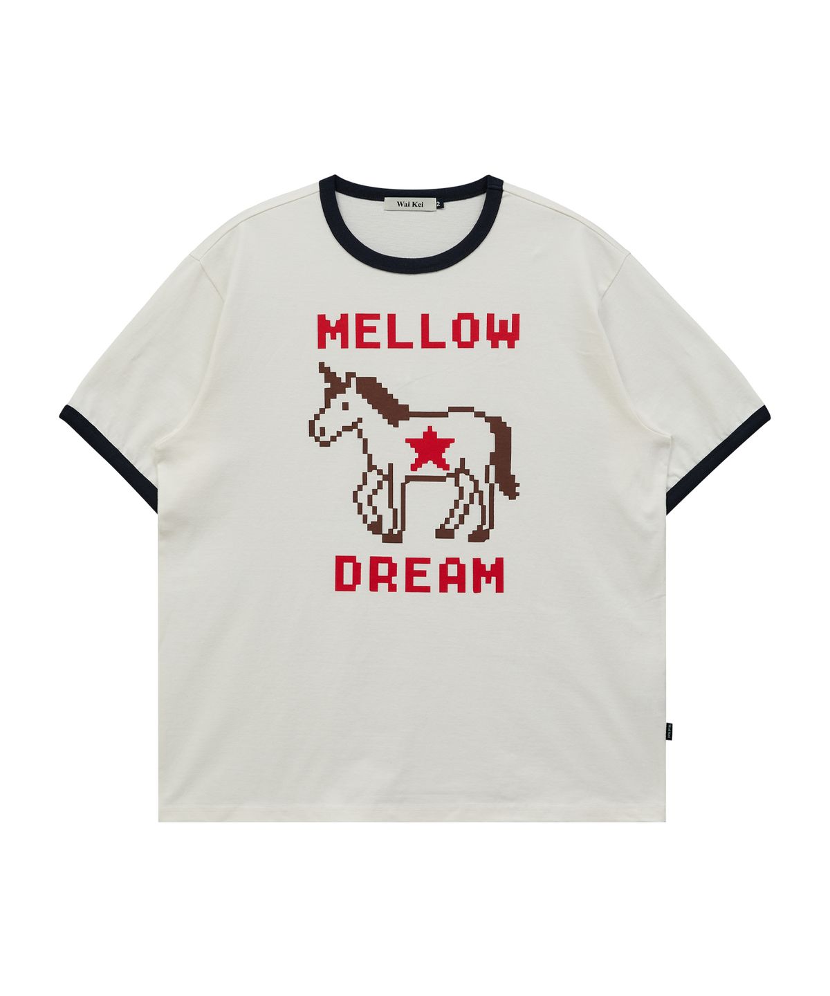 와이케이(WAIKEI) MELLOW DREAM 유니콘 링거 반팔티셔츠 아이보리
