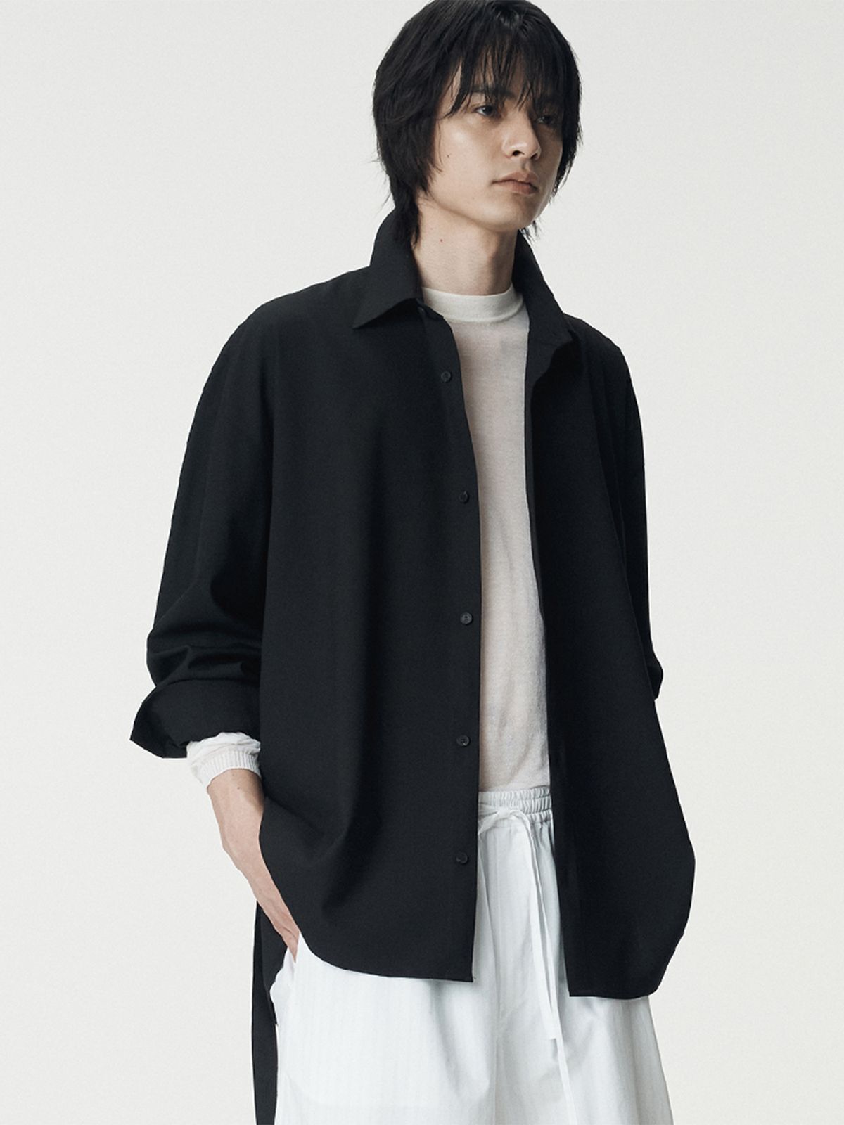 우마뭉(UMARMUNG) Tropical Wool Shirts Jacket_Black