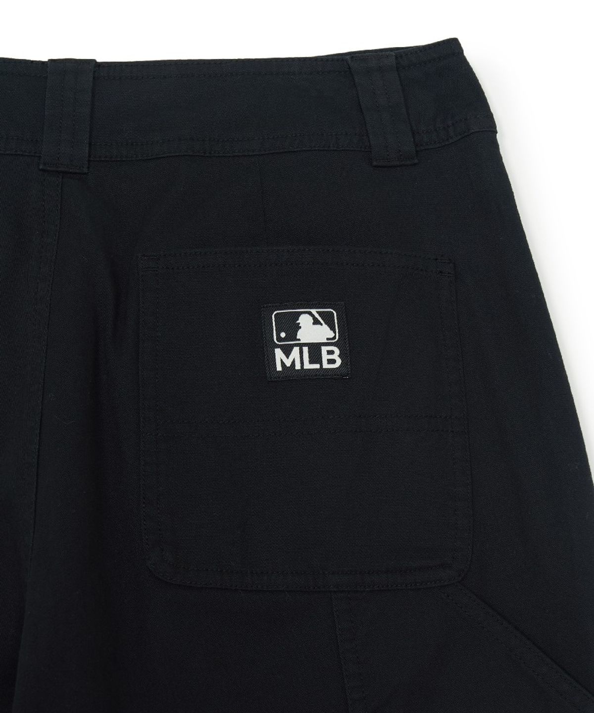엠엘비(MLB) 빈티지 워싱코튼 카펜터 커브드 와이드 팬츠 NY (Black)