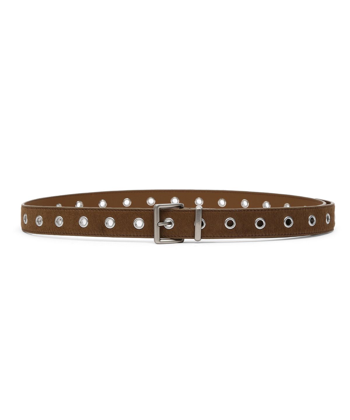 언더컨트롤 스튜디오(UNDERCONTROL STUDIO) 아일렛 송치 벨트 HAIRCALF BELT / EYELET / BROWN