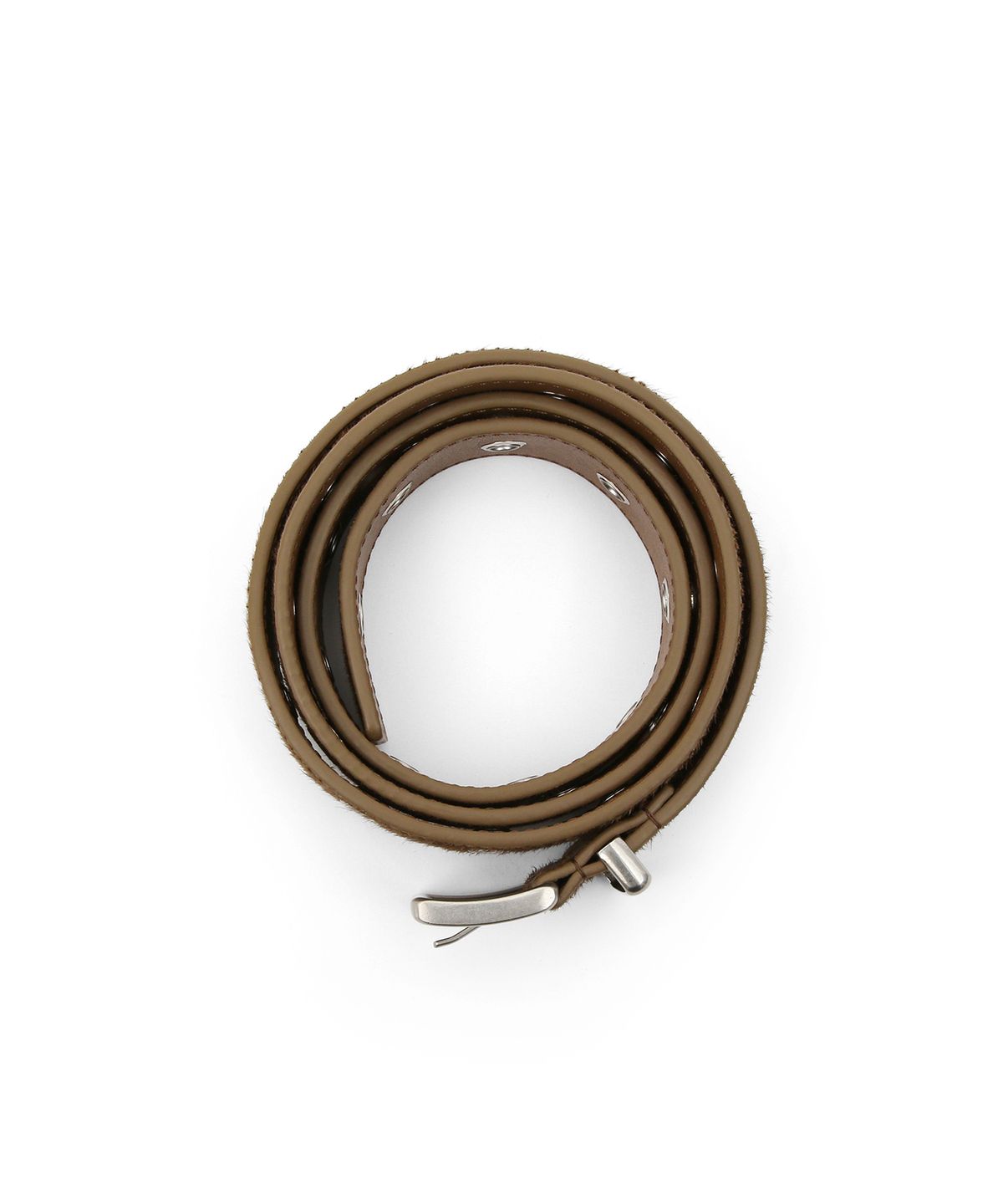 언더컨트롤 스튜디오(UNDERCONTROL STUDIO) 아일렛 송치 벨트 HAIRCALF BELT / EYELET / BROWN